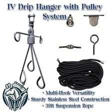IV Drip Hanger with Pulley System – Portable & Adjustable Medical Equipment