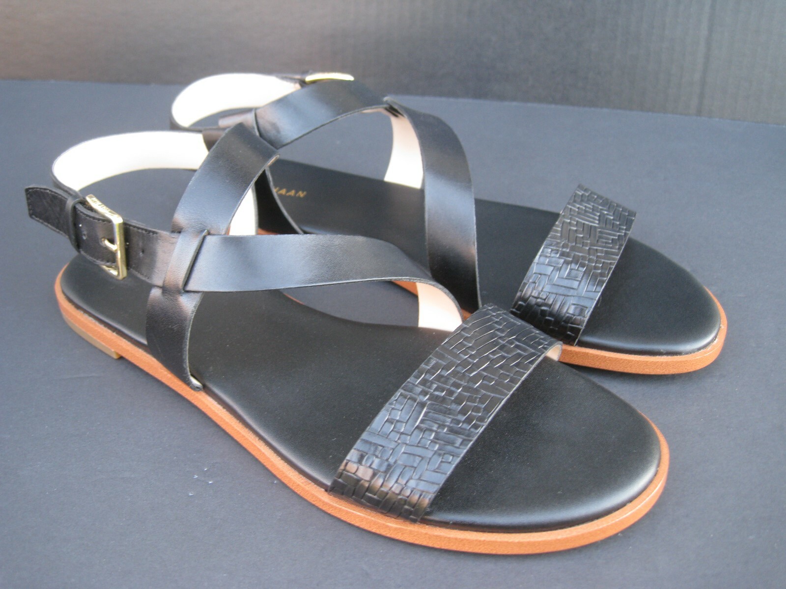 APL Sandali donna Cole Haan neri con cinturino casual taglia 10 B