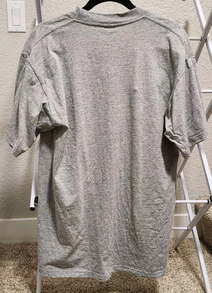 Camiseta masculina vintage anos 90 Star Trek Quark Ferengi Rule 18 grande espaço profundo nove cinza - Imagem 2 de 4