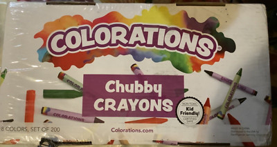  Colorations Non Toxic Kid friendly Chubby Crayons 8 colors, set of 200  