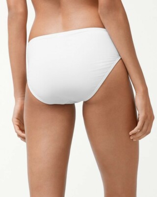 Tommy Bahama Pearl High-Waist Twist Front White Bikini Bottoms