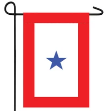 BLUE STAR SERVICE BANNER GARDEN BANNER/FLAG 12"X18" SLEEVED POLY 100D