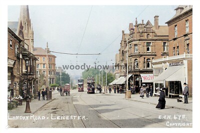 ptc3914 - Leics. - London Rd. Shops in Leicester, in the early 1900s - print 6x4