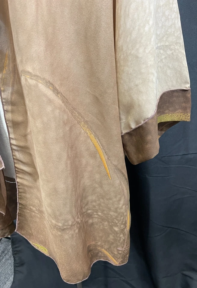 Traje de poliéster Dinah Lee Georgette pintado a mano 2 piezas talla única chaqueta 1X pantalones Foto 3 de 4