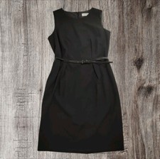 Calvin Klein Abito Nera Bellissimo Raffinato al Ginocchio Donna Piccola Taglia 8