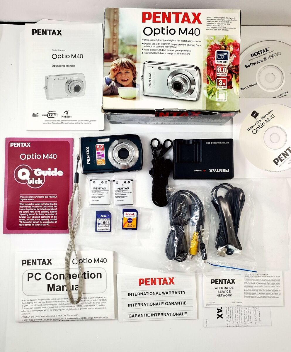 PENTAX Pentax Optio M40 8.0MP Digital Camera - Silver for PENTAX Pentax Optio M40 8.0MP Digital Camera - Silver for
