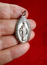 NUNS COLLECTION RARE BK STERLING 9 GRAMS ST. CATHERINE LABOURE MIRACULOUS MEDAL