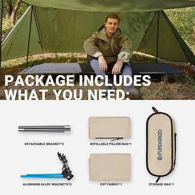 FUNDANGO YLANG COT L コット Fundango Ylang Adult Sleeping Cot L Portable, Camping, Hiking
