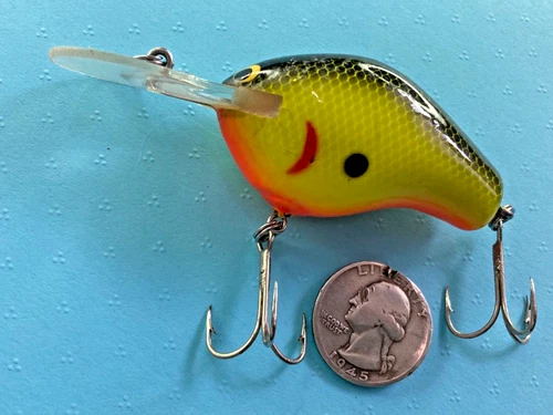 VTG BAGLEY CRANKBAIT DEEP DIVER BALSA SHAD NEON ORANGE BELLY BLACK SCALE