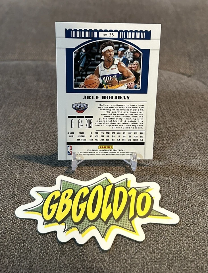 2019 Contenders Draft Picks Jrue Holiday Playoff Ticket /18 - Image 2 of 3