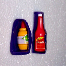 NEW Vtg Tyco Kitchen Littles Hunt's Ketchup Mustard Barbie Food grocery picnic