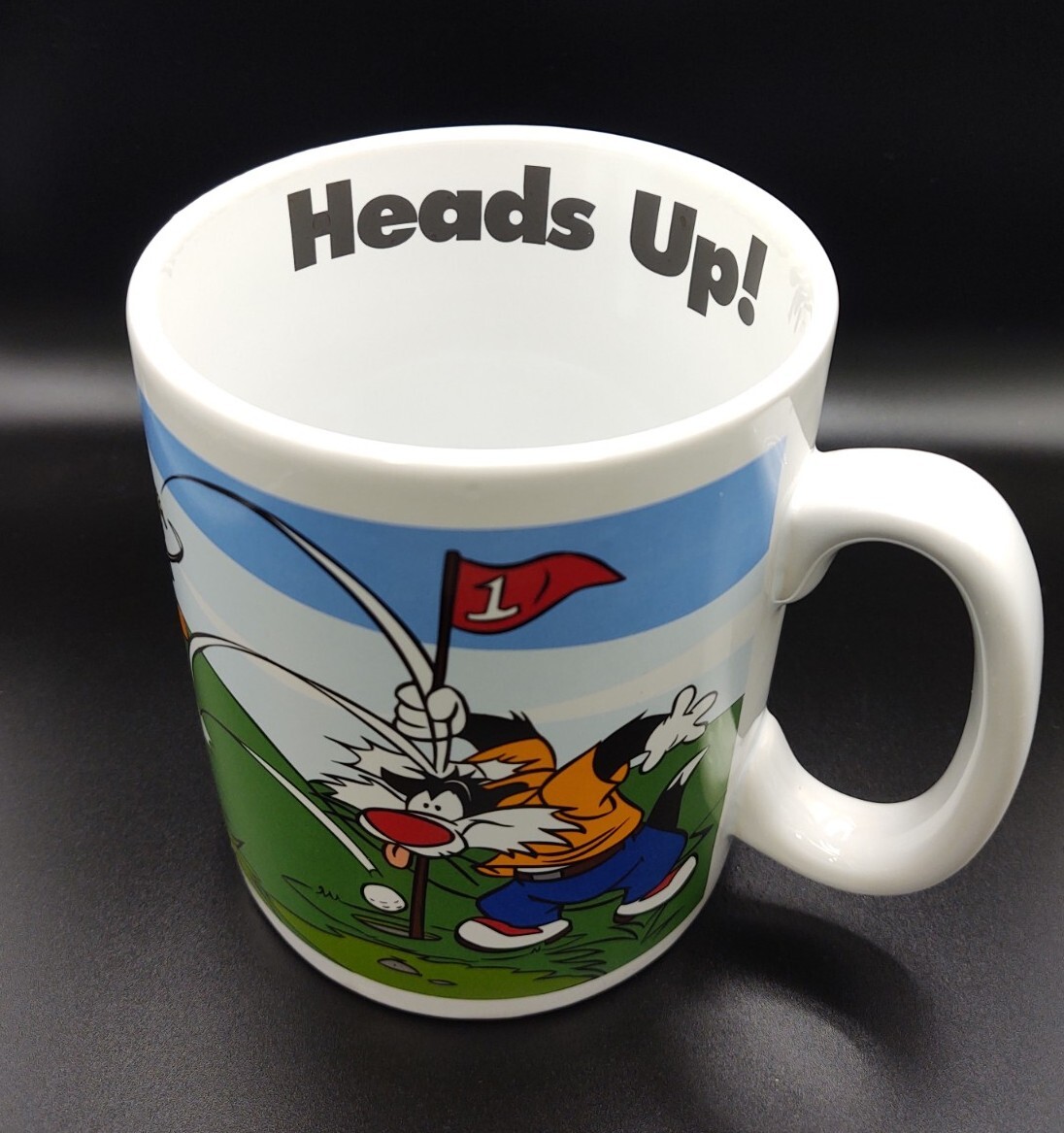Vtg Giant 24 oz Warner Bros Store Looney Tunes Coffee Mug Sylvester Tweety  Golf