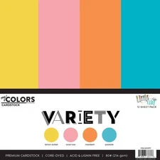 PP 12X12 Paper Pack Little Chef Solids Yellow Pink Orange Blue Premium Cardstock