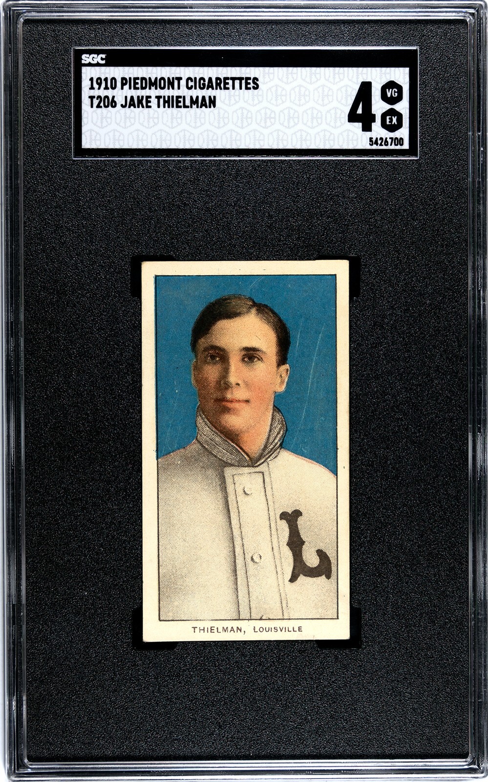 T206 Piedmont 350: JAKE THIELMAN Louisville Colonels  Centered  ~ SGC 4