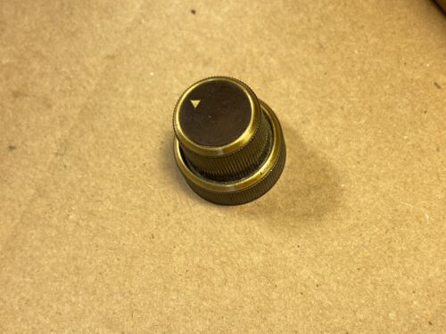 Beautiful Vintage 1950s Fisher 1" Stacked Knob Brown/Brass Triangle Pointer - Afbeelding 1 van 6