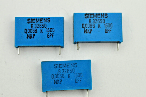 10 Stück MKP / GPF Folien Kondensator, 0,0068µF, 10%, 1500V Siemens, B32650 - 第 1/2 張圖片