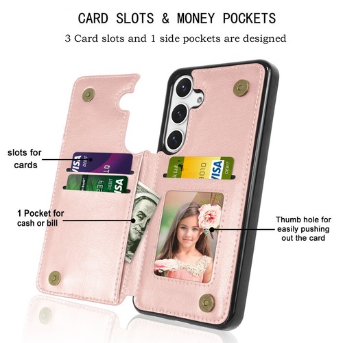 For Samsung Galaxy S24/ S24 Ultra/ S24 Plus Leather Wallet Case with Card Holder - Picture 23 of 37