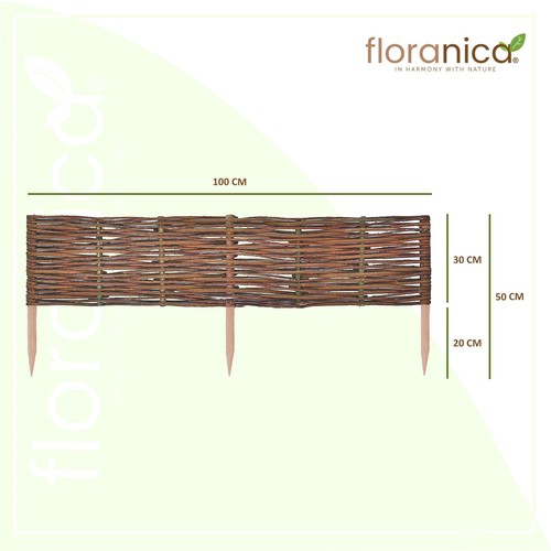 Floranica Bordure de jardin en osier - Clôture en osier de jardin - Imagen 12 de 28