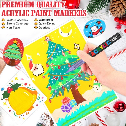 120 Colors Acrylic Paint Markers, Soft Brush Tip Pens and Markers, Acrylic Pa... - Picture 5 of 9