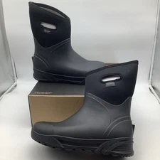 Bogs Bozeman Mid Black Waterproof Insulated Work Rain Boots Mens Size 14 New