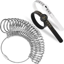Upgraded 27 PCS Stainless Steel Ring Sizer Kit with Magnifier, Sizes 0-13