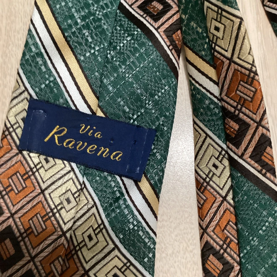 Corbata de cuello Via Ravenna verde multicolor Foto 3 de 4