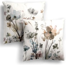 KKVEE Flower Throw Pillow Covers 18x18 Set of 2, Flowers Pillow Cushion Cases...