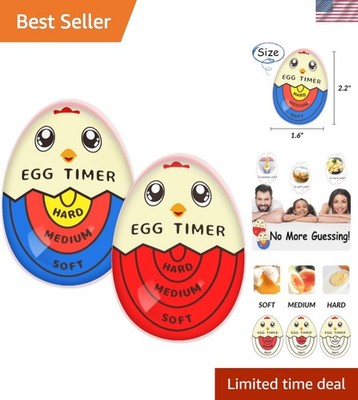 Egg Timer that Goes in Water for Soft Medium Hard Boiled Eggs, 1 Red 1 Tricolor