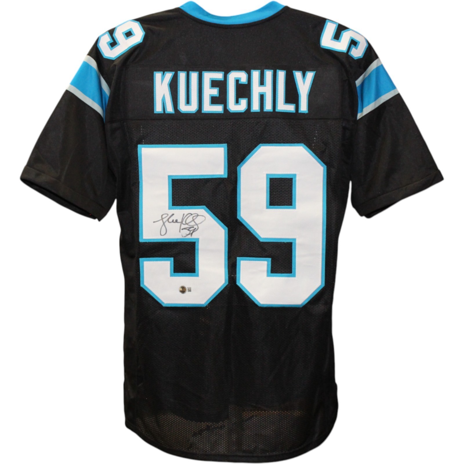 Kuechly Autographed Signed Carolina Panthers Luke / Pro Style XL Black Jersey Beckett Witness 20509 