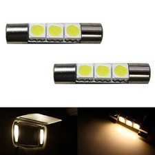 (2) Blanco Cálido 3-SMD 6641 LED Bombillas Para Coche Tocador Espejo Luces Parasol Lámpara