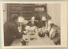 Portr&auml;t Postkarte Lenin und Stalin im Arbeitszimmer (144825)