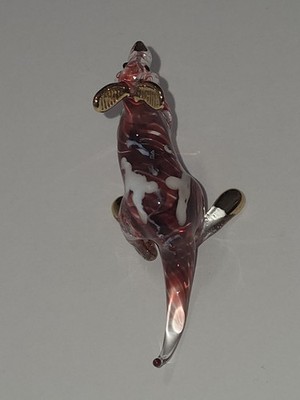 Handmade Glass Kangaroo Collectible Animal Sculpture Figurine