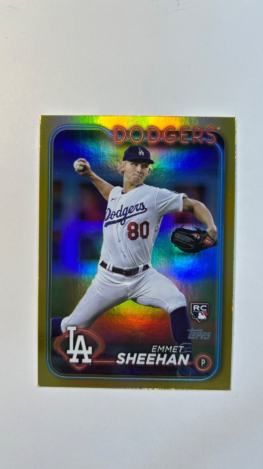 Emmet Sheehan 2024 Topps Series 1 #283 Gold Foil Rookie RC Los Angeles Dodgers