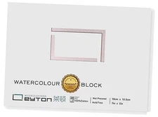 Non-Warping 100% Cotton Watercolor Paper Block - 20 Sheets of 160lb/350gsm Hot 