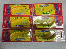 6 Packs, Yakima Bait Spinfish 2.5" Trolling Plug Fire Tiger 725 FRT, NEW