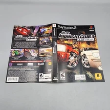 Midnight Club 3 DUB Edition (PlayStation 2, PS2) Case Insert Only / No Game