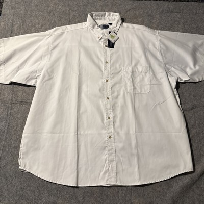 Blue Generation Short Sleeve Button Up Shirt Mens 4XL White NWT Pocket Work 