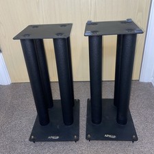 Apollo Speaker Stands 40cm Tall Black Metal Heavy Duty with Spikes