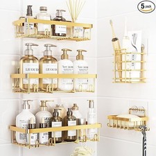 Shower Caddy 5 Pack Bathroom Organizer Rack for Inside Adhesive Shelf Shampoo