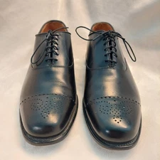 Vintage Allen Edmonds Dryden Dress Shoes Men 10.5 Black Leather Medalian Oxford 