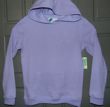 Girls Size 14 Purple Lilac Hoodie with Embossed STAR And Pockets NWT