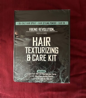 Viking Revolution Hair Texturizing & Care Kit, Men's Care Hair Spray Powder Oil