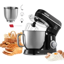 VEVOR Stand Mixer 4.4 QT+5.3 QT Electric Dough Mixer 450W 10 + P Speeds Mixer