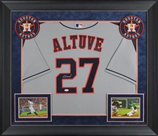 Astros Jose Altuve Authentic Signed Grey Nike Framed Jersey Autographed JSA
