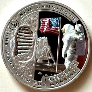 SOLOMON ISLANDS 1/2 DOLLAR 2019 Proof 50th Anniversary of Moon Landing