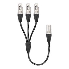 3Pin XLR to 3 Female Y Splitter Cable,3 Way XLR Splitter 1 to 3 Female Audio ...