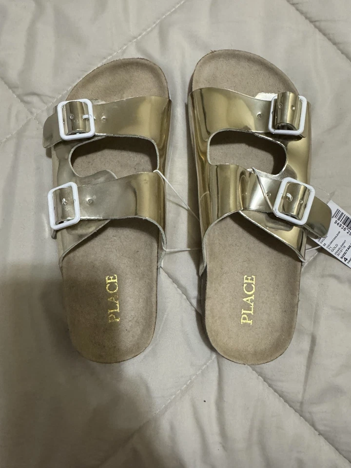 Gold Children Place Girl  Slide Sandals Size 4 - Изображение 3 из 4