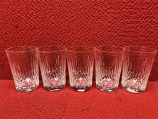 Used Set of 5 Edinburgh Appin Crystal Style Whisky Glasses Tumblers Good Cond