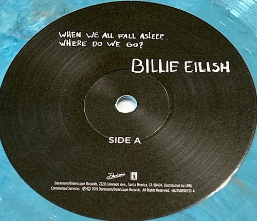 Billie Eilish When We All Fall Asleep Where Do We Go Blue Marble Vinyl LimitedEd - Picture 10 of 18