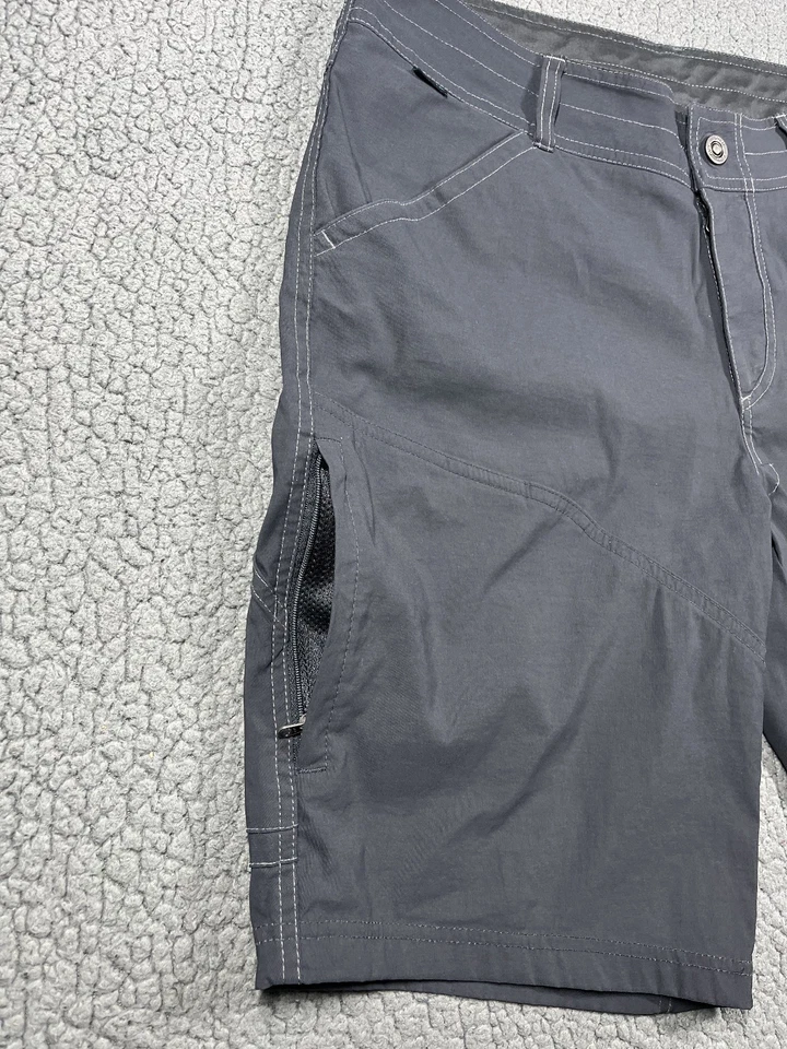 Pantalones Cortos Kuhl Renegade Para Hombre Talla 33 Gris Senderismo Camping Aire Libre Entrepierna 10" Foto 4 de 4